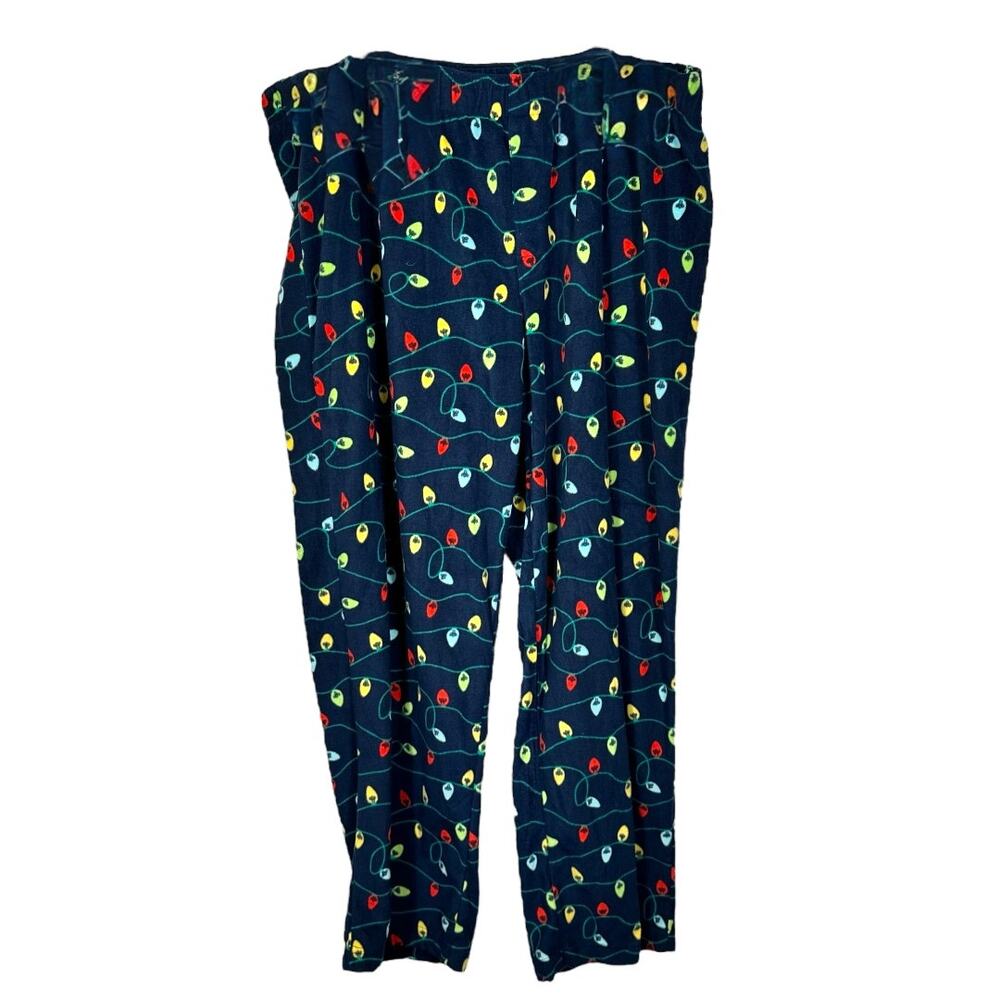 Christmas Blue String Lights Pajama Pants Size XXL